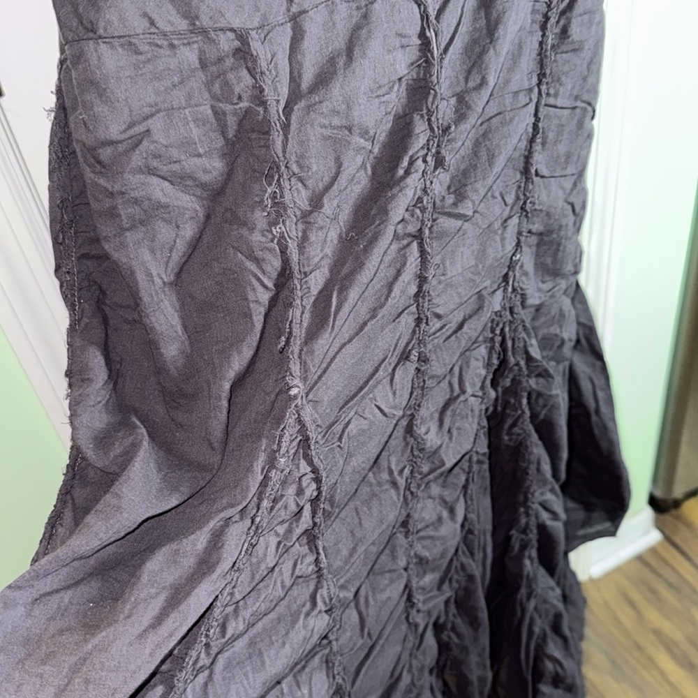 Sweet Sinammon Black Raw Edge Witch Wench Ren Faire Maxi Skirt With Pockets M - Picture 11 of 13